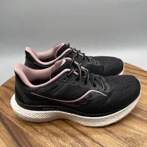 Saucony Hurricane 23 Shoes Womens Size 7 W Black Pink Running Comfort Sneakers